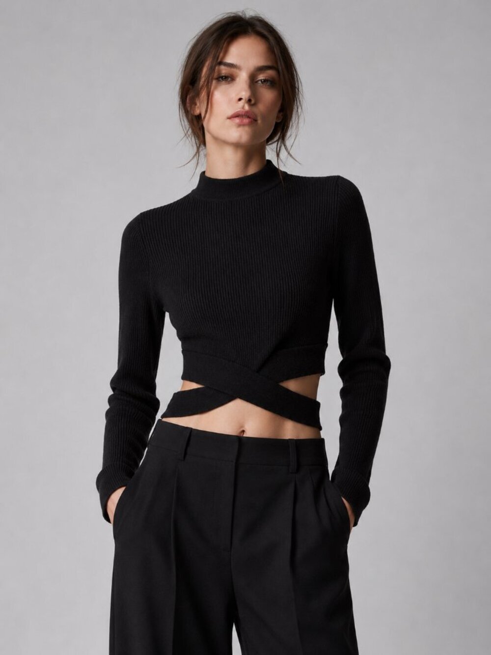 Zara Cropped Sweater Top
